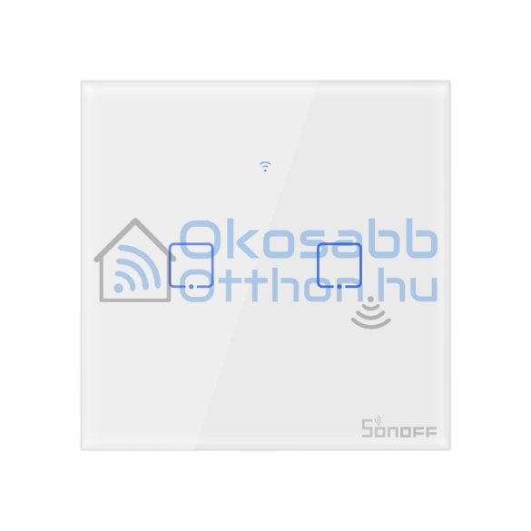 Sonoff TX T1 EU 2C 2-gang smart WiFi + RF wall touch light switch (white)