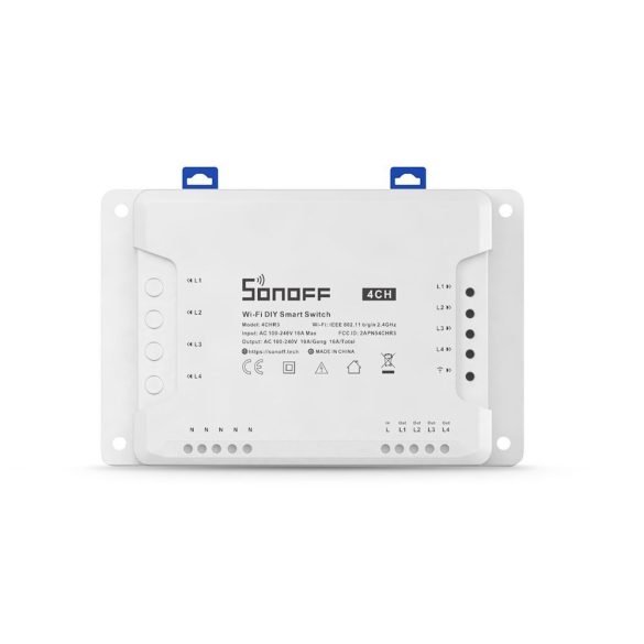 Sonoff 4CH PRO (R3) WiFi + RF smart relay switch with 4 channels, NO/NC and dry contact support
