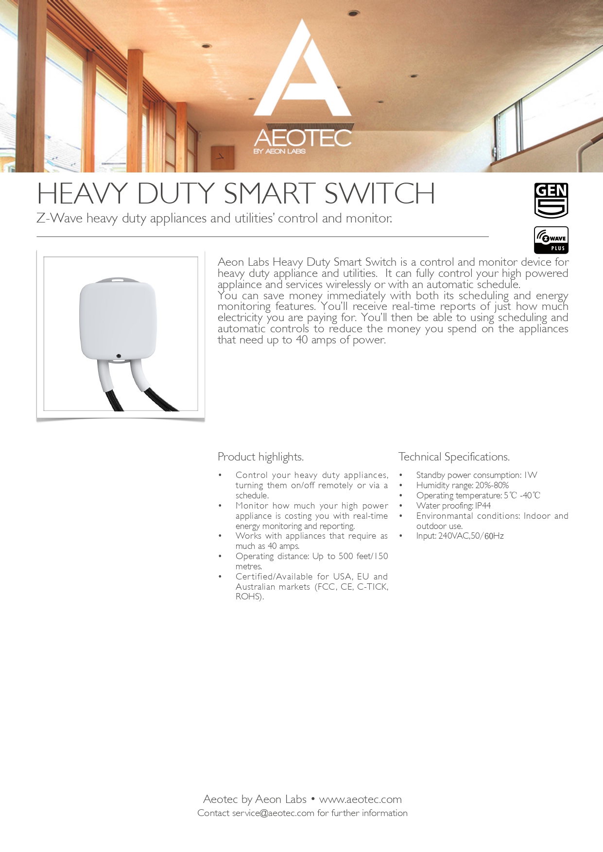 Aeotec Heavy Duty Smart Switch Gen5