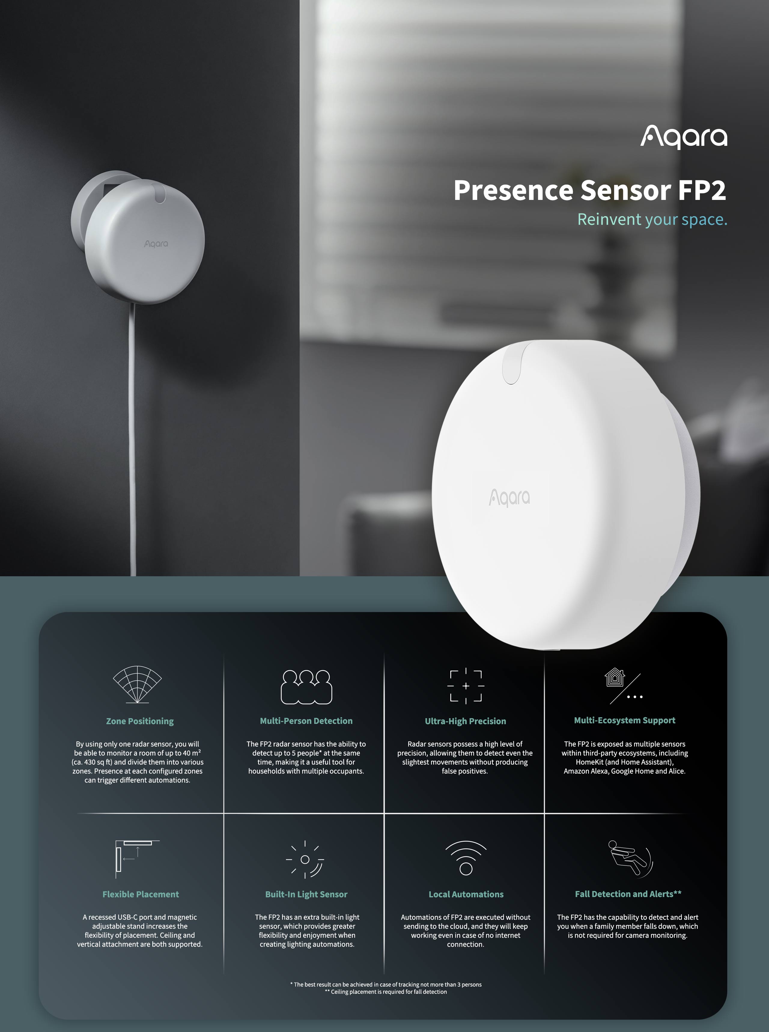 Aqara Presence Sensor FP2 - 63.6 € (excl. VAT) - SmarterHome