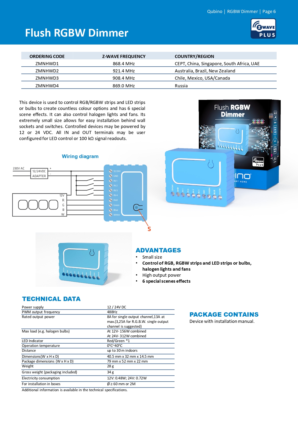 Qubino Flush RGBW Dimmer