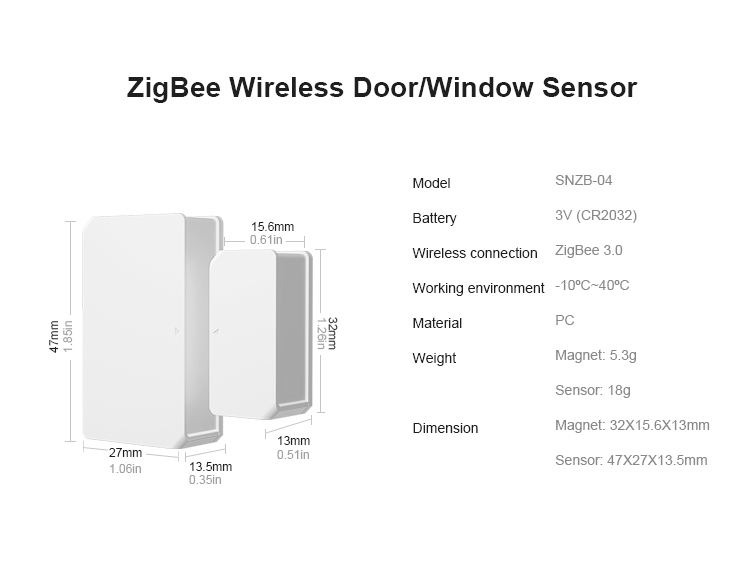 Sonoff ZigBee SNZB-04 nyitásérzékelő